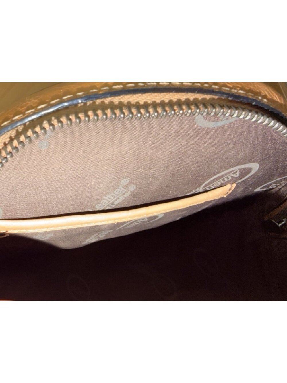 Amen Leather Jetta Round Satchel Tan Embossed Leather Studded Western Boho 8.5” - Picture 15 of 16